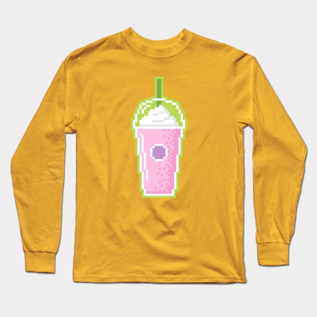 Pixel Milkshake Long Sleeve T-Shirt by sombrasblancas